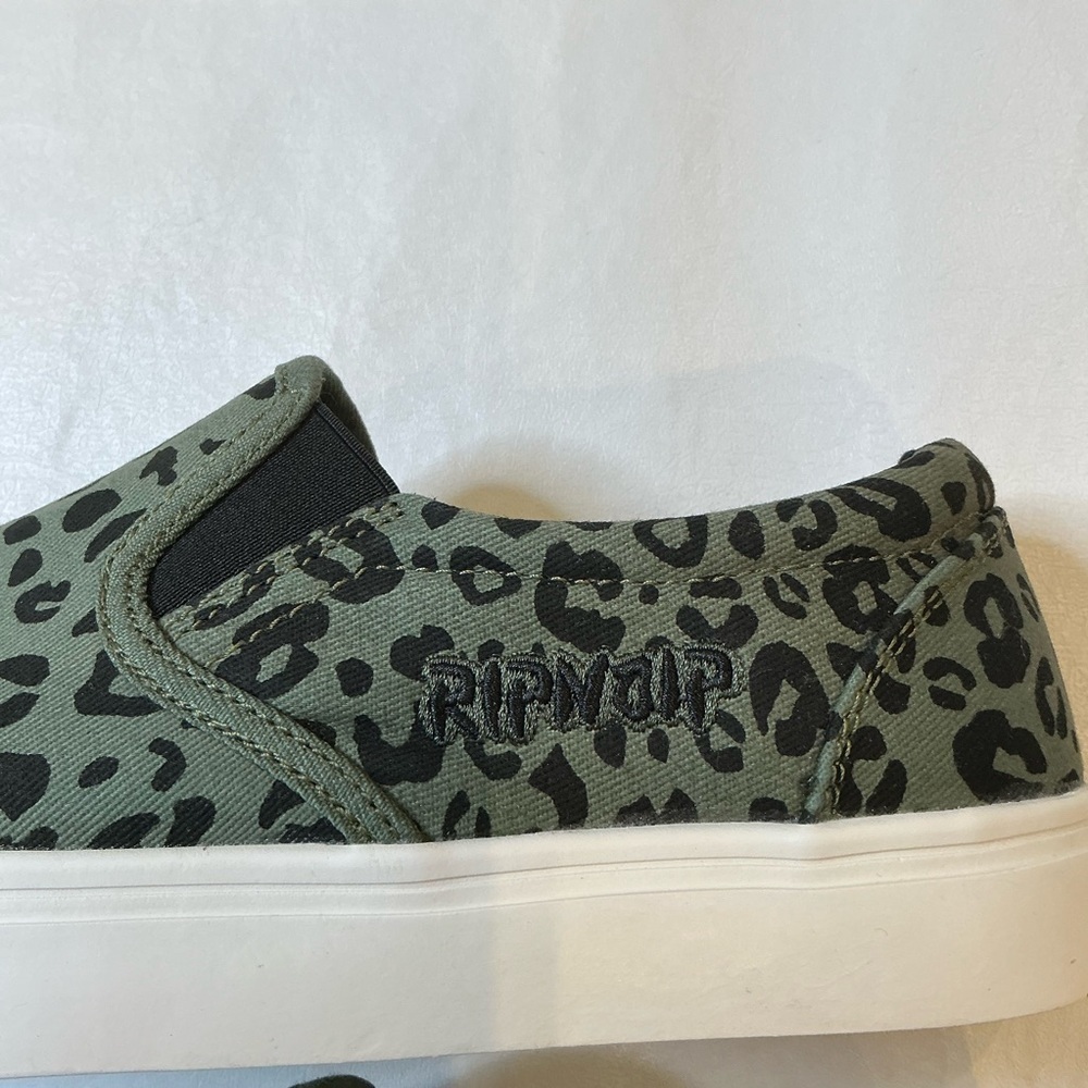 RipNDip Leopard Print Slip-On Sneakers Black and Green Size 8 - Picture 7 of 12